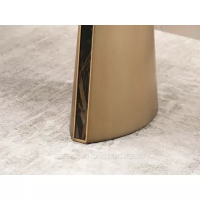 Rozkládací jídelní stůl GARRIS - černý mramor / hnědý