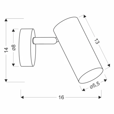 Nástěnné bodové svítidlo COLLY - 1xGU10, 15W, mosazné