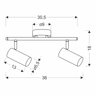 Stropní bodové svítidlo COLLY - 2xGU10, 15W, bílé