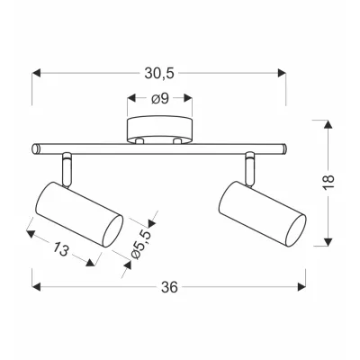 Stropní bodové svítidlo COLLY - 2xGU10, 15W, bílé