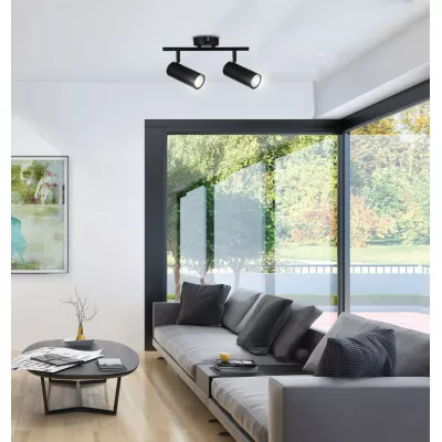 Stropní bodové svítidlo COLLY - 2xGU10, 15W, černé