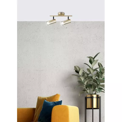 Stropní bodové svítidlo COLLY - 2xGU10, 15W, mosazné