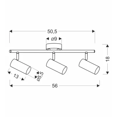 Stropní bodové svítidlo COLLY - 3xGU10, 15W, bílé
