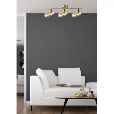 Stropní bodové svítidlo COLLY - 3xGU10, 15W, mosazné