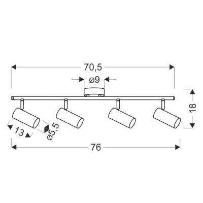Stropní bodové svítidlo COLLY - 4xGU10, 15W, bílé