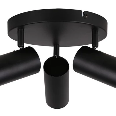 Stropní bodové kulaté svítidlo COLLY - 3xGU10, 15W, černé