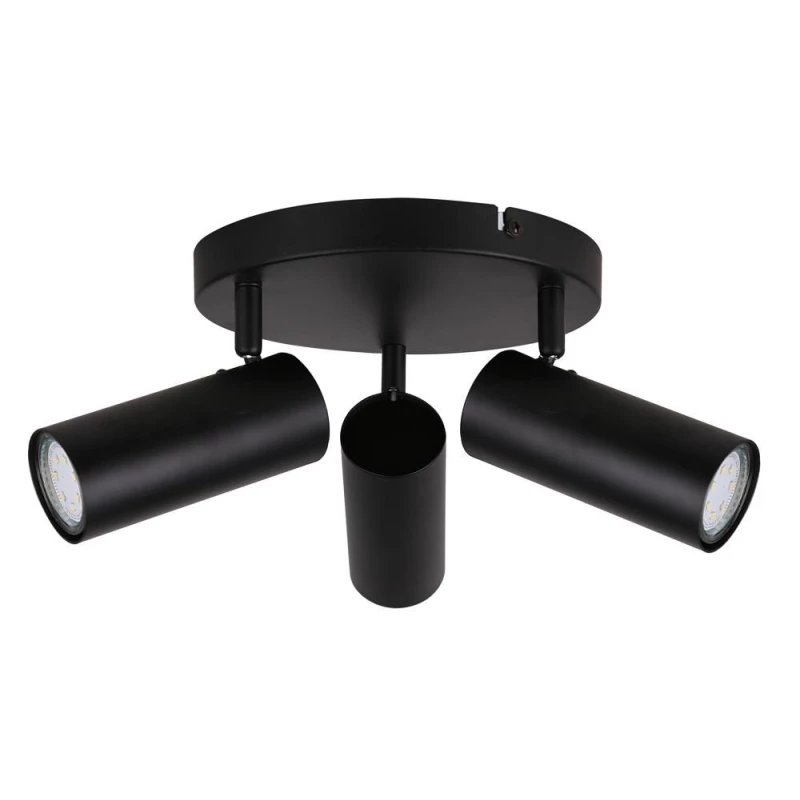 Stropní bodové kulaté svítidlo COLLY - 3xGU10, 15W, černé