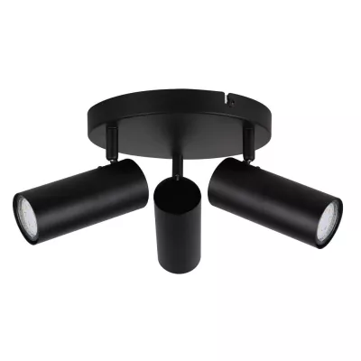 Stropní bodové kulaté svítidlo COLLY - 3xGU10, 15W, černé