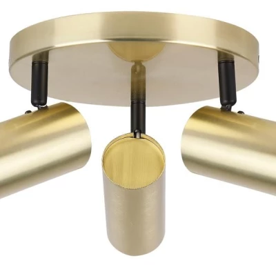 Stropní bodové kulaté svítidlo COLLY - 3xGU10, 15W, mosazné