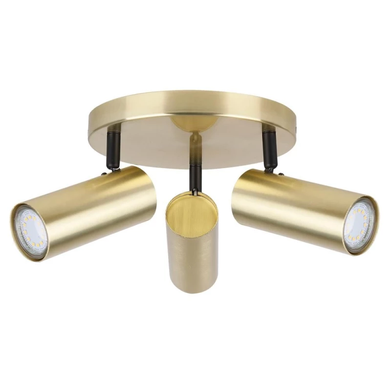 Stropní bodové kulaté svítidlo COLLY - 3xGU10, 15W, mosazné