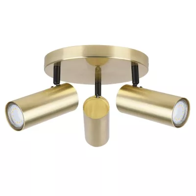 Stropní bodové kulaté svítidlo COLLY - 3xGU10, 15W, mosazné
