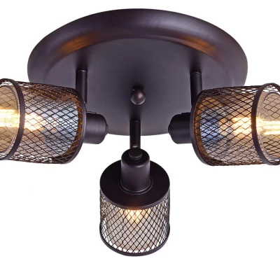 Stropní bodové kulaté osvětlení CANABER - 3xE14, 40W, hnědé / zlaté