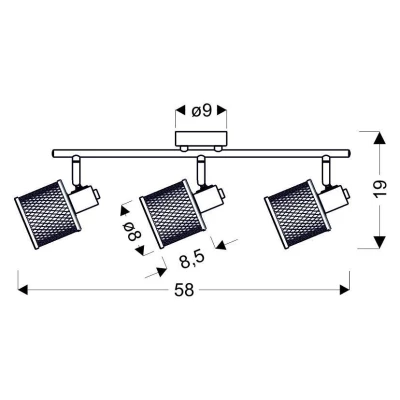 Stropní bodové osvětlení CANABER - 3xE14, 40W, hnědé / zlaté