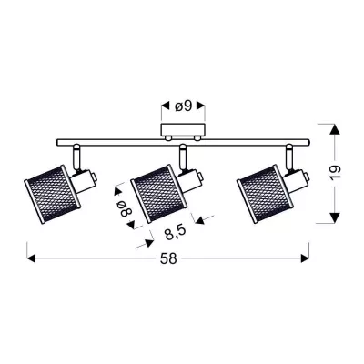 Stropní bodové osvětlení CANABER - 3xE14, 40W, hnědé / zlaté