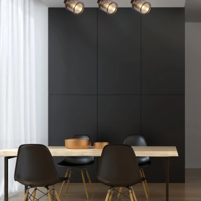 Stropní bodové osvětlení CANABER - 3xE14, 40W, hnědé / zlaté