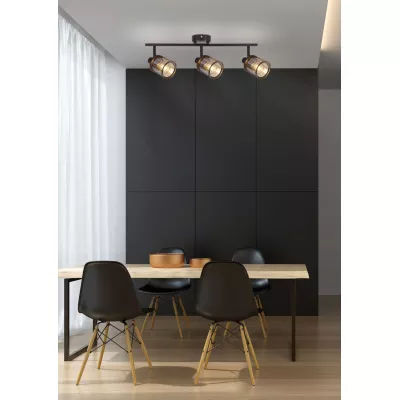 Stropní bodové osvětlení CANABER - 3xE14, 40W, hnědé / zlaté