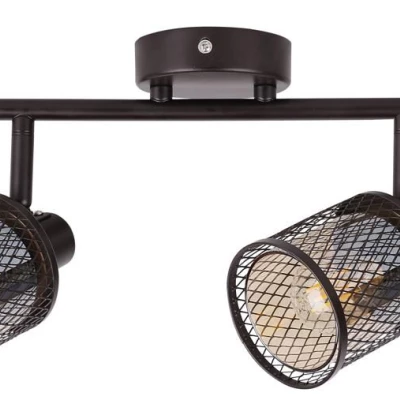 Stropní / nástěnné bodové osvětlení CANABERA - 2xE14, 40W, hnědé / zlaté