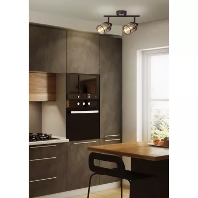Stropní / nástěnné bodové osvětlení CANABERA - 2xE14, 40W, hnědé / zlaté