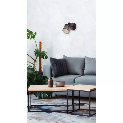 Nástěnné bodové osvětlení CANABERA - 1xE14, 40W, hnědé / zlaté