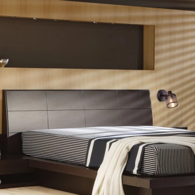 Nástěnné bodové osvětlení CANABERA - 1xE14, 40W, hnědé / zlaté