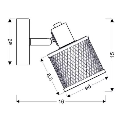 Nástěnné bodové osvětlení CANABERA - 1xE14, 40W, hnědé / zlaté