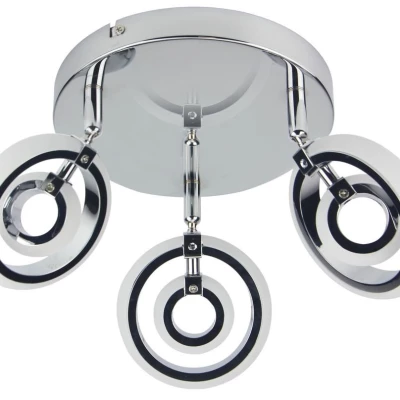Stropní bodové LED světlo CELT - 3x6W, 3000K (teplá bílá), chromované