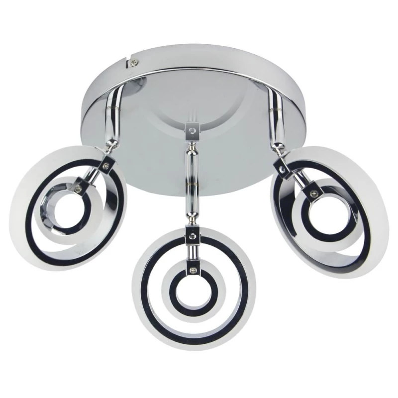 Stropní bodové LED světlo CELT - 3x6W, 3000K (teplá bílá), chromované