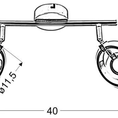 Nástěnné / stropní bodové LED světlo CELT - 2x6W, 3000K (teplá bílá), chromované
