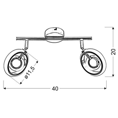 Nástěnné / stropní bodové LED světlo CELT - 2x6W, 3000K (teplá bílá), chromované