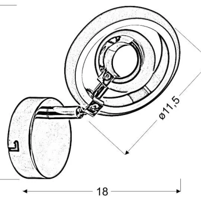 Nástěnné bodové LED světlo CELT - 1x6W, 3000K (teplá bílá), chromované