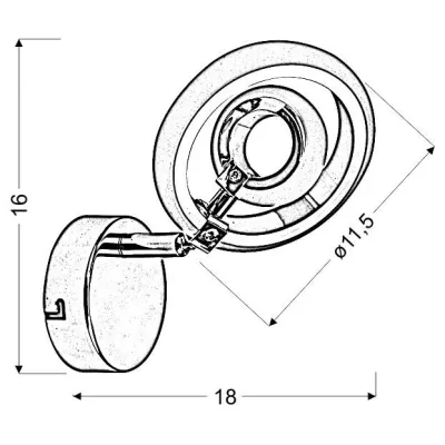 Nástěnné bodové LED světlo CELT - 1x6W, 3000K (teplá bílá), chromované