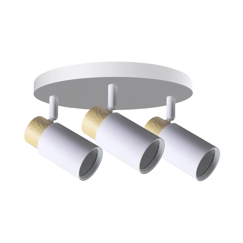 Bodové stropní svítidlo CLARO - 3xGU10, 15W, kulaté, hnědé / bílé