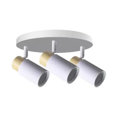 Bodové stropní svítidlo CLARO - 3xGU10, 15W, kulaté, hnědé / bílé