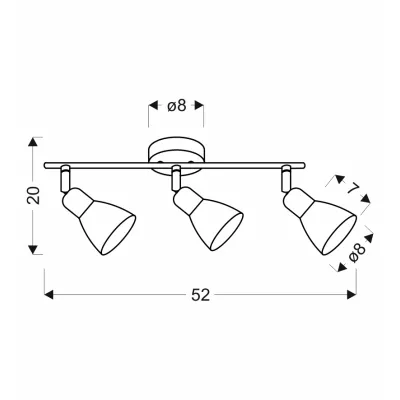 Stropní bodové svítidlo COSTA - 3xE14, 40W, černé / bílé