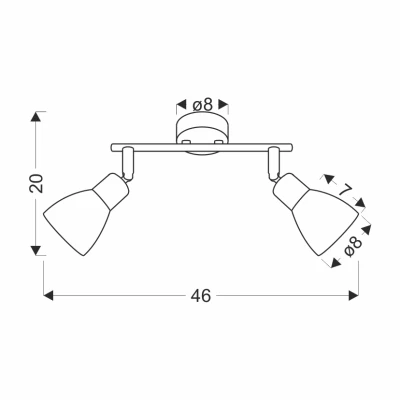Stropní / nástěnné bodové svítidlo COSTA - 2xE14, 40W, černé / bílé
