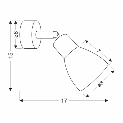 Nástěnné bodové svítidlo COSTA - 1xE14, 40W, černé / bílé
