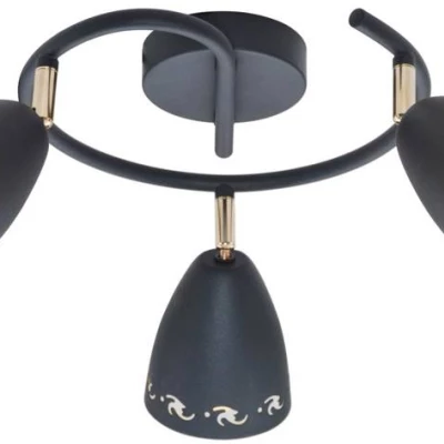 Moderní bodové stropní svítidlo COTY - 3xE14, 40W, kulaté, černé