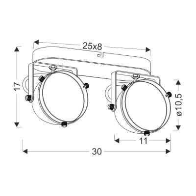 Nástěnné / stropní bodové svítidlo CRAZY - 2xGU10, 15W, černé