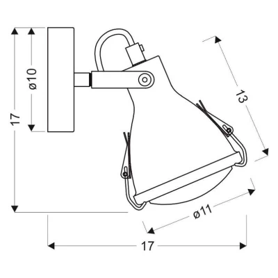 Bodové nástěnné loftové svítidlo CRODO - 1xE14, 40W, šedé