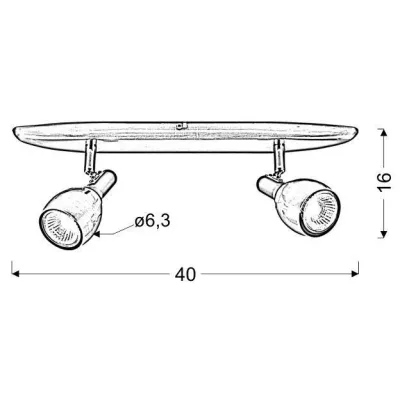 Nástěnné / stropní bodové osvětlení CROSS - 2xGU10, 50W, měděné