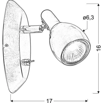 Nástěnné bodové osvětlení CROSS - 1xGU10, 50W, měděné
