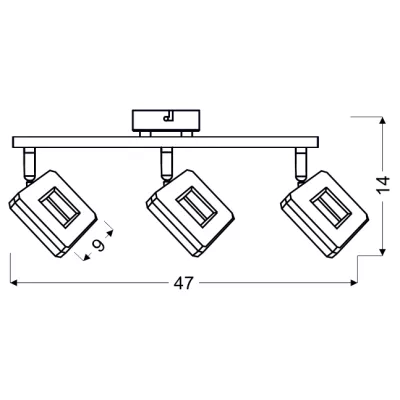 Stropní bodové LED svítidlo CYNTHIA - 3x5W, 3000K (teplá bílá), chromované