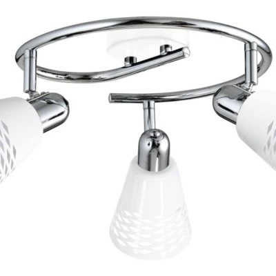 Stropní kruhové bodové osvětlení DISCOVERY - 3xE14, 40W, chromované / bílé