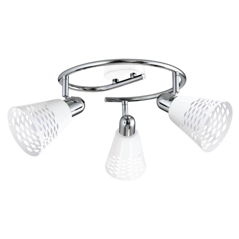 Stropní kruhové bodové osvětlení DISCOVERY - 3xE14, 40W, chromované / bílé