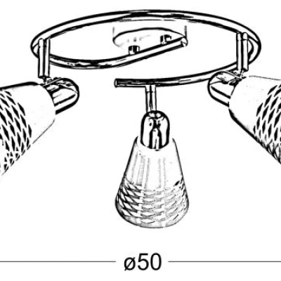 Stropní kruhové bodové osvětlení DISCOVERY - 3xE14, 40W, chromované / bílé