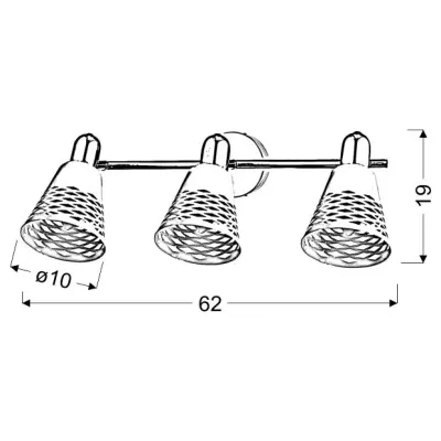 Stropní bodové osvětlení DISCOVERY - 3xE14, 40W, chromované / bílé