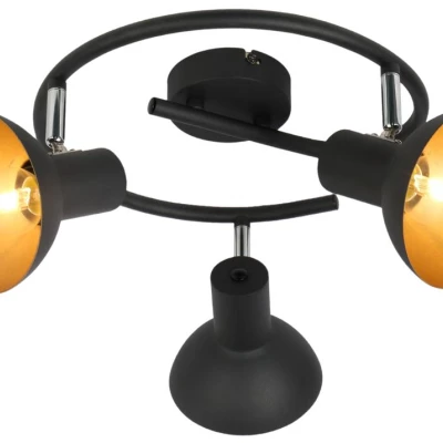 Bodové stropní osvětlení DISO - 3xE27, 40W, černé / zlaté