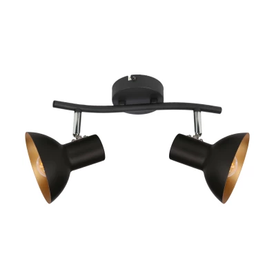 Bodové nástěnné / stropní osvětlení DISO - 2xE27, 40W, černé / zlaté