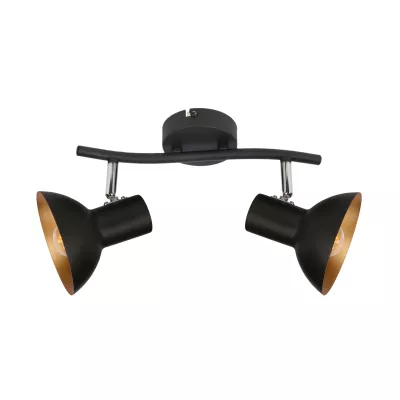 Bodové nástěnné / stropní osvětlení DISO - 2xE27, 40W, černé / zlaté