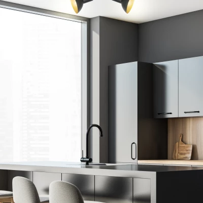 Bodové nástěnné / stropní osvětlení DISO - 2xE27, 40W, černé / zlaté